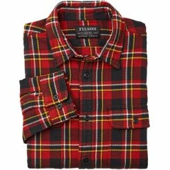 Filson Vintage Flannel Work Shirt - Men's -Filson Sales Store REDBLAGOL D2 1